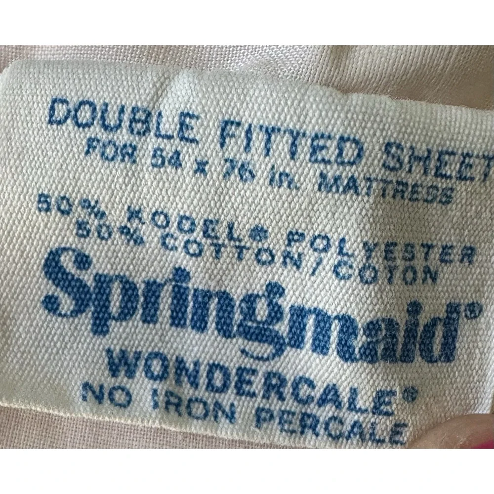 VTG Springmaid Pillowcases Fitted Sheet Floral Cottagecore Wondercale Full‎ Size